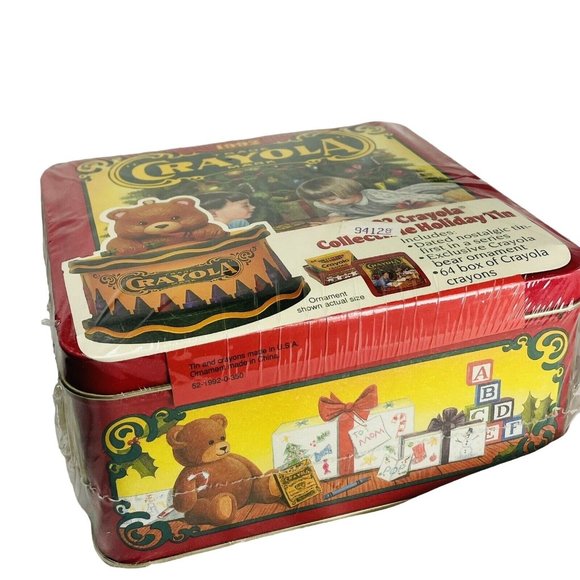 Crayola Collectible Vintage Tin, 64 Crayons  & Exclusive Bear Christmas Ornament - Picture 8 of 11